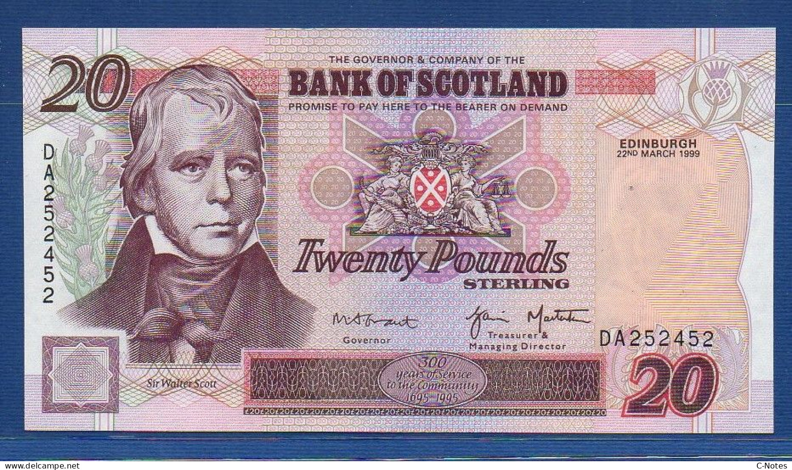 SCOTLAND - P.121c – 20 POUNDS 22.03.1999 UNC, S/n DA252452 - 20 Pounds