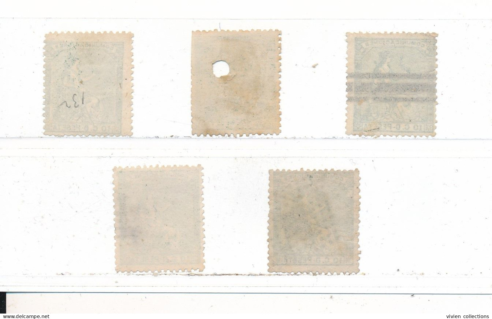Espagne N° 132 Lot De 5 Timbres Neuf (*) Annulés Et Oblitérés - Used Stamps