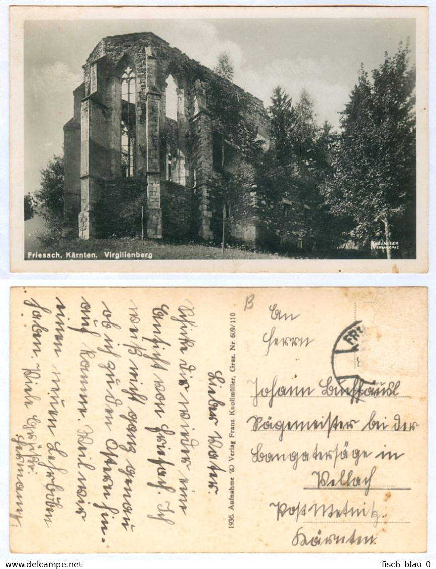 AK 9360 Friesach Kirchenruine Virgilienberg 1936 Verlag Knollmüller Vellach Bei Metnitz Kärnten Österreich Austria - Friesach