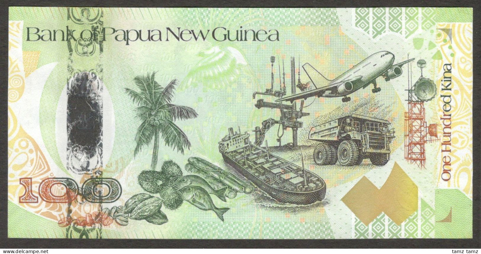 Papua New Guinea 100 Kina Commemorative 35 Years 2008 Hybrid Polymer - Papoea-Nieuw-Guinea