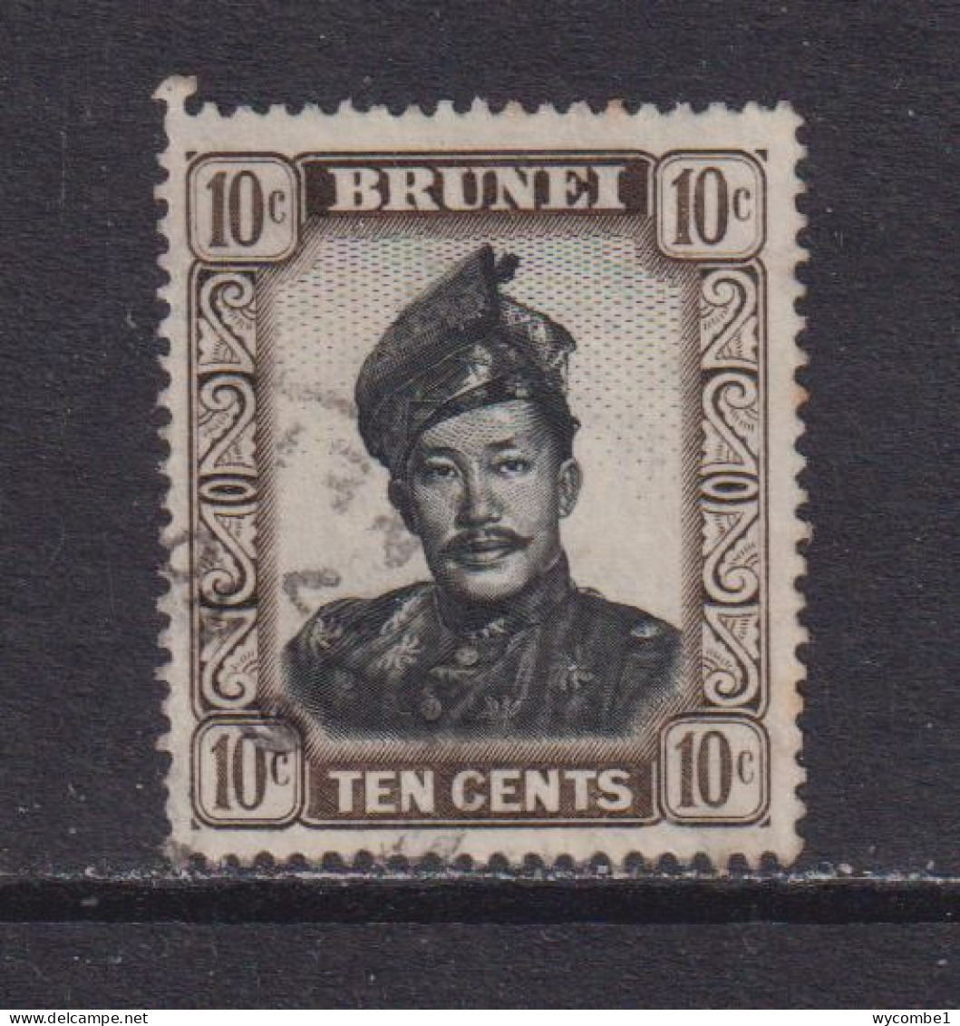 BRUNEI - 1952 Sultan Omar Ali Saifuddin Watermark Multiple Script CA 10c Used As Scan - Brunei (...-1984)