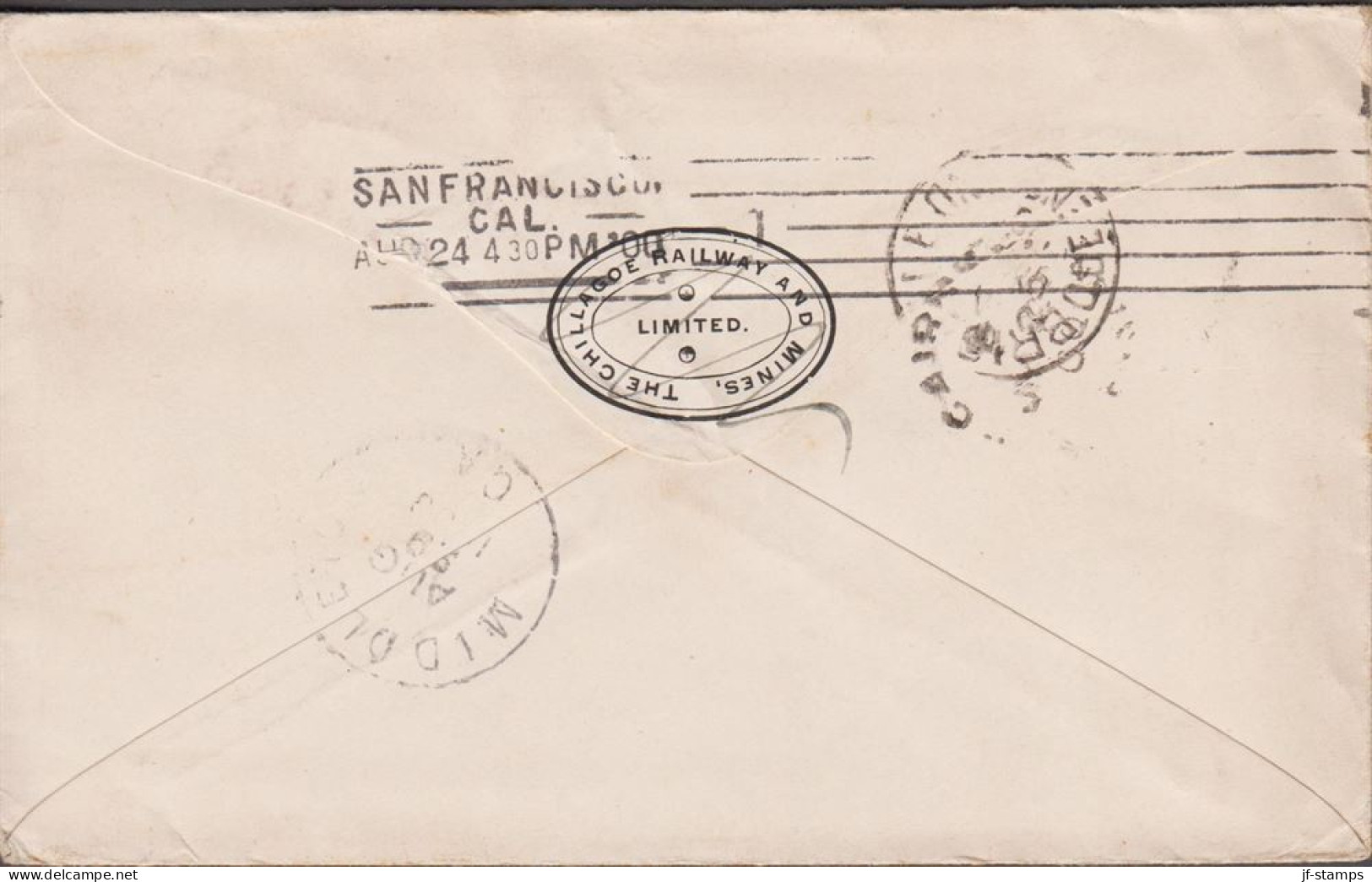 1900. QUEENSLAND. Impressive Franking On Small Envelope To USA With Vertical 5-stripe Victori... (michel 106) - JF535733 - Brieven En Documenten