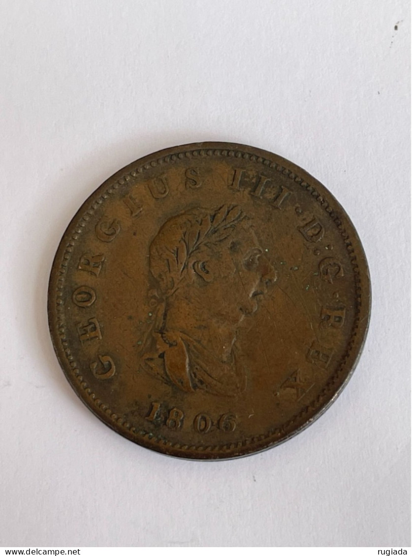1806 Great Britain George III Half 1/2 Penny Coin, VF Very Fine - B. 1/2 Penny