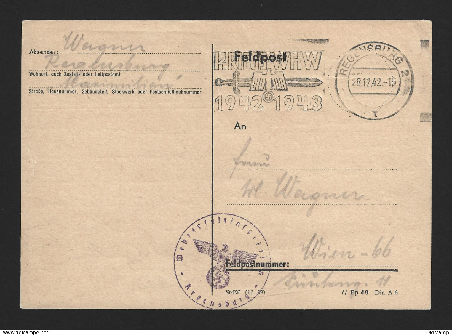 DR Third 3rd Reich 1941 WK2 WWII WEHRMACHT FELDPOST SONDERSTEMPEL Letter Allemagne Alemania Deutsches Germany - Feldpost World War II