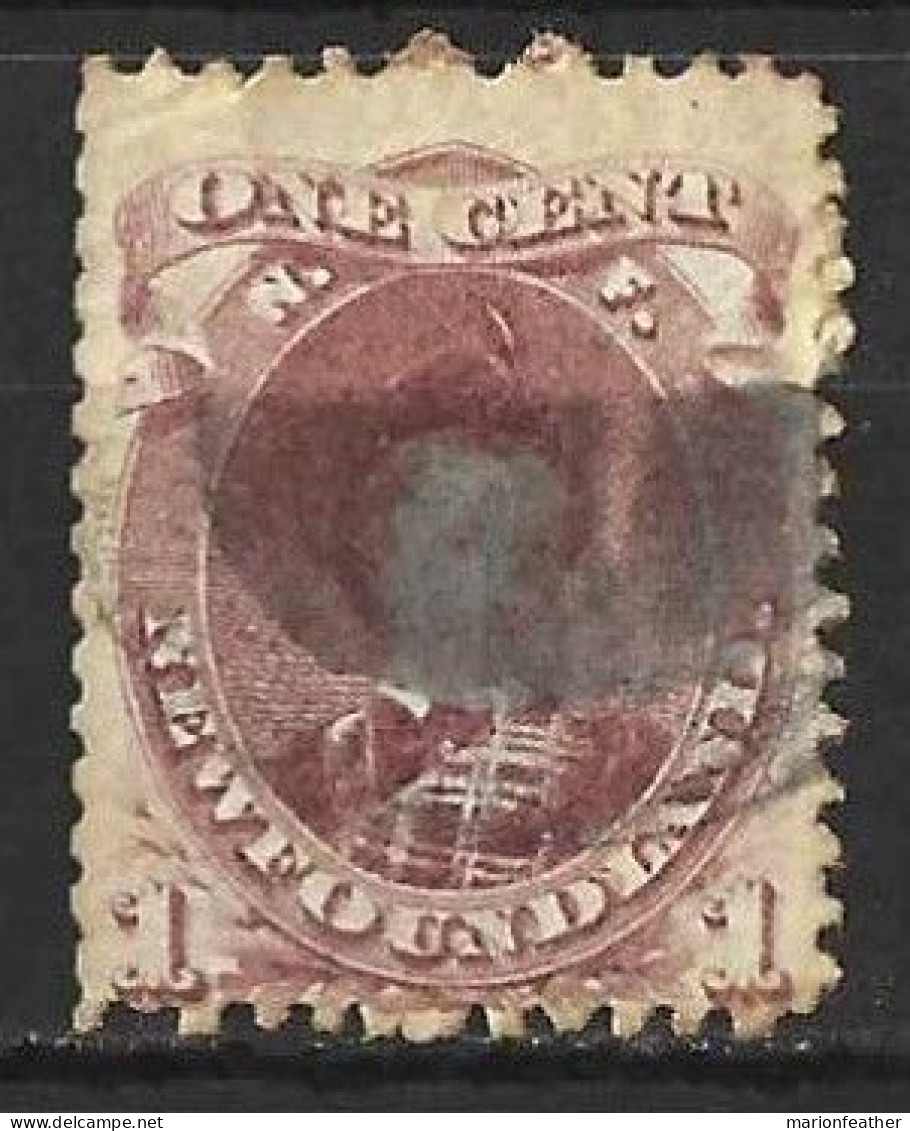 CANADA.." NEWFOUNDLAND.."...QUEEN VICTORIA..(1837-01.)..." 1868.."...1c....SG35....SEE SCAN.....(CAT.VAL.£70..)...USED.. - 1857-1861