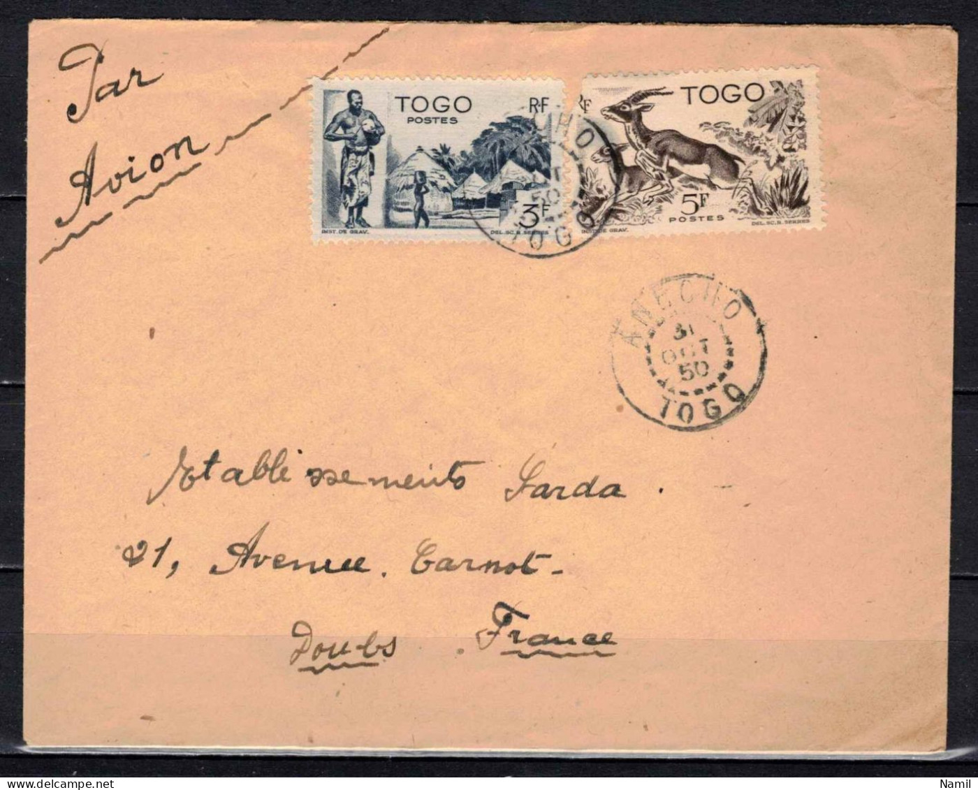 Togo, Lettre Pour Besancon, Cachet ANECHO - Briefe U. Dokumente