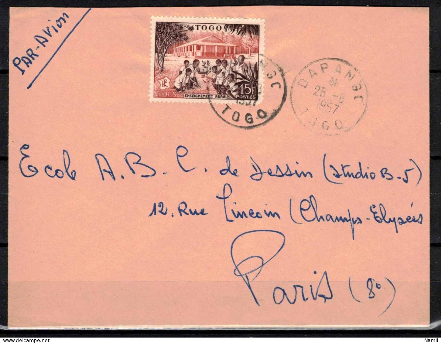 Togo, Lettre Pour Paris, Cachet DAPANGO - Covers & Documents