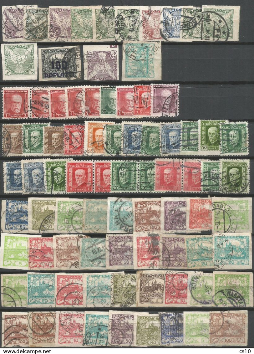 Ceskoslovensko 5 Scans Lot Mainly Used Old Issues Perforated / Imperf + Perfins + On-Piece + P.Due In # 268 Pcs - Verzamelingen & Reeksen