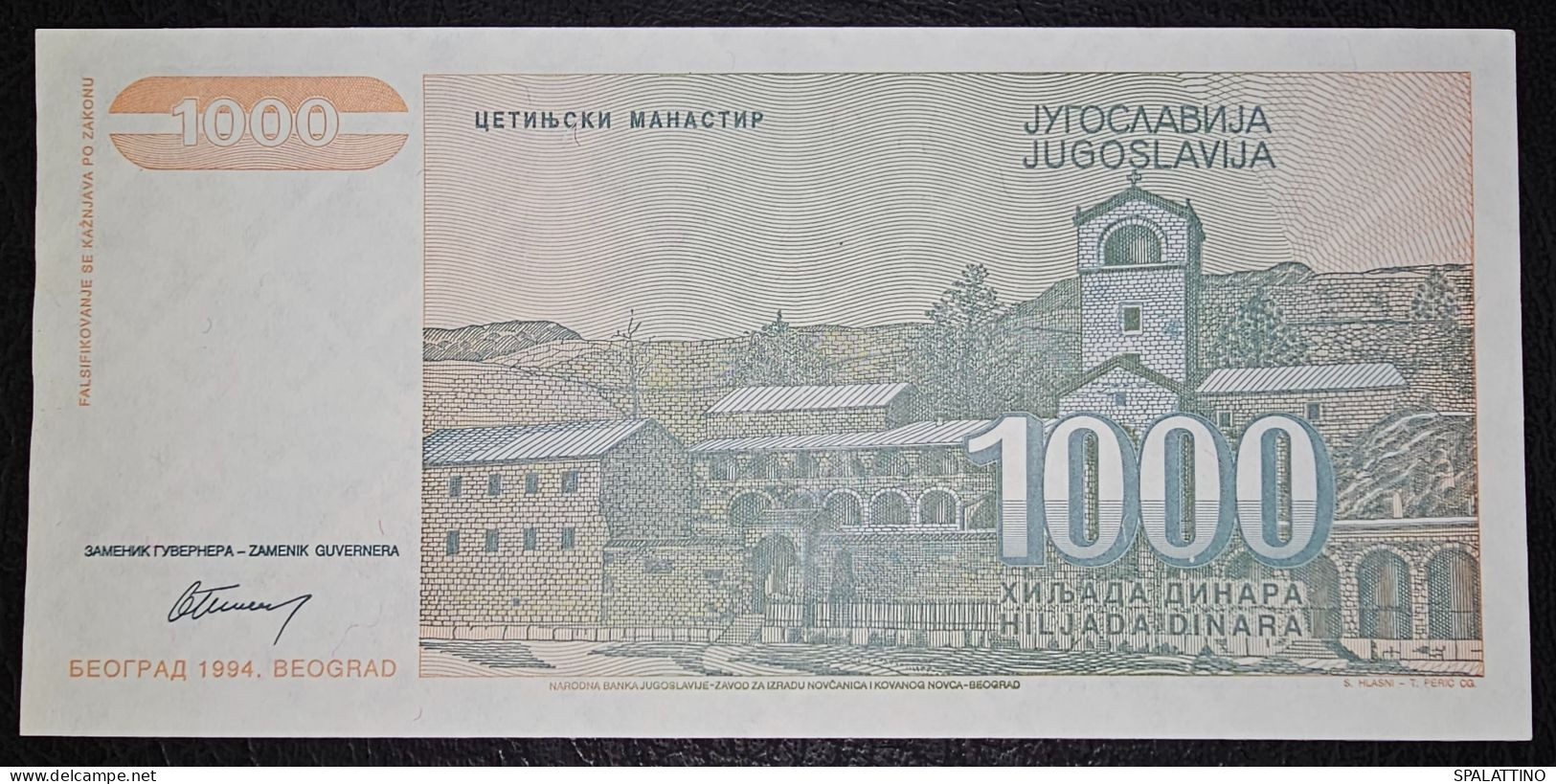 YUGOSLAVIA- 1000 DINARA 1994. - Yougoslavie