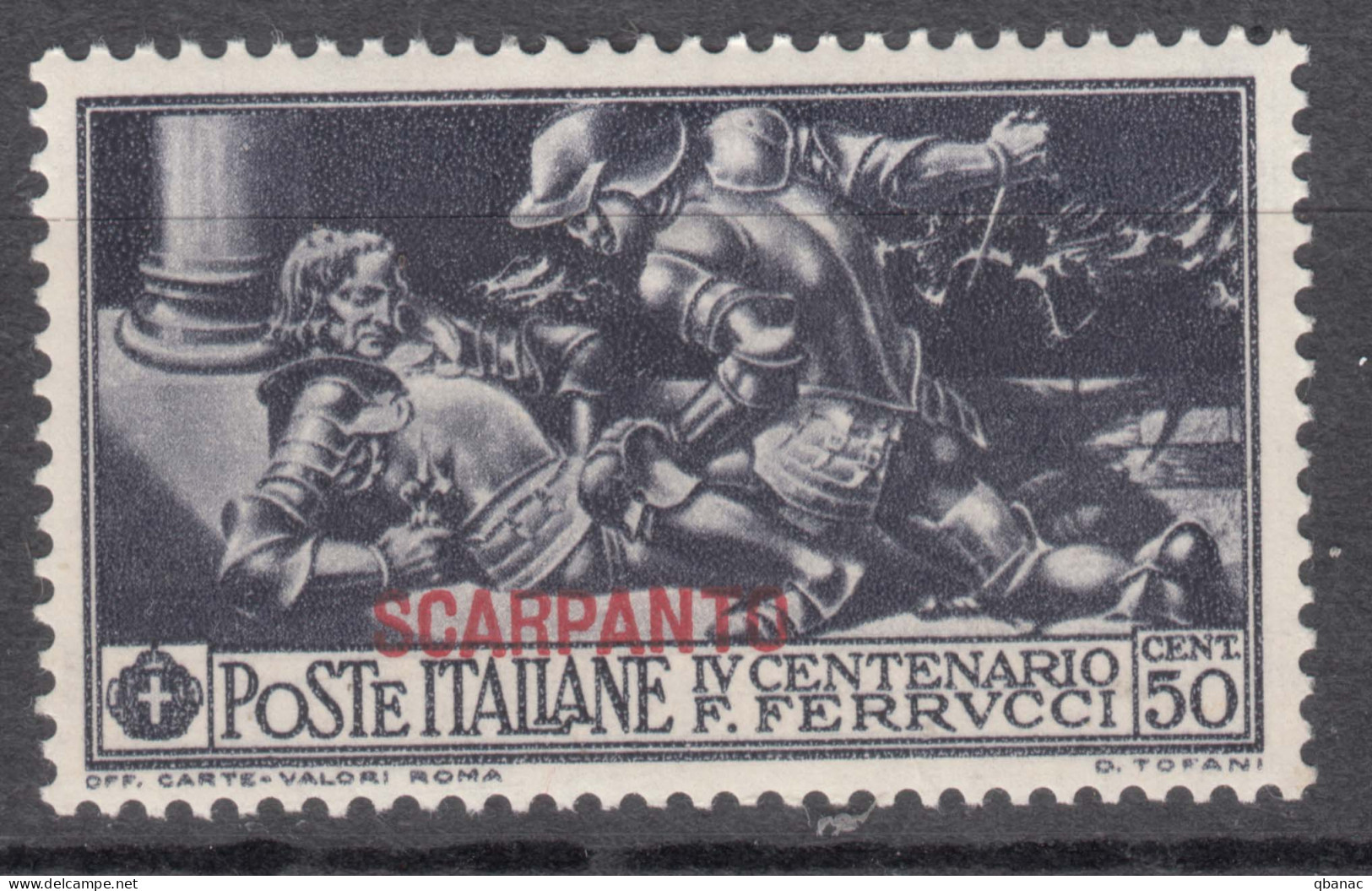Italy Colonies Aegean Islands Egeo Scarpanto 1930 Ferrucci Sassone#14 Mi#28 XI Mint Hinged - Egeo (Scarpanto)