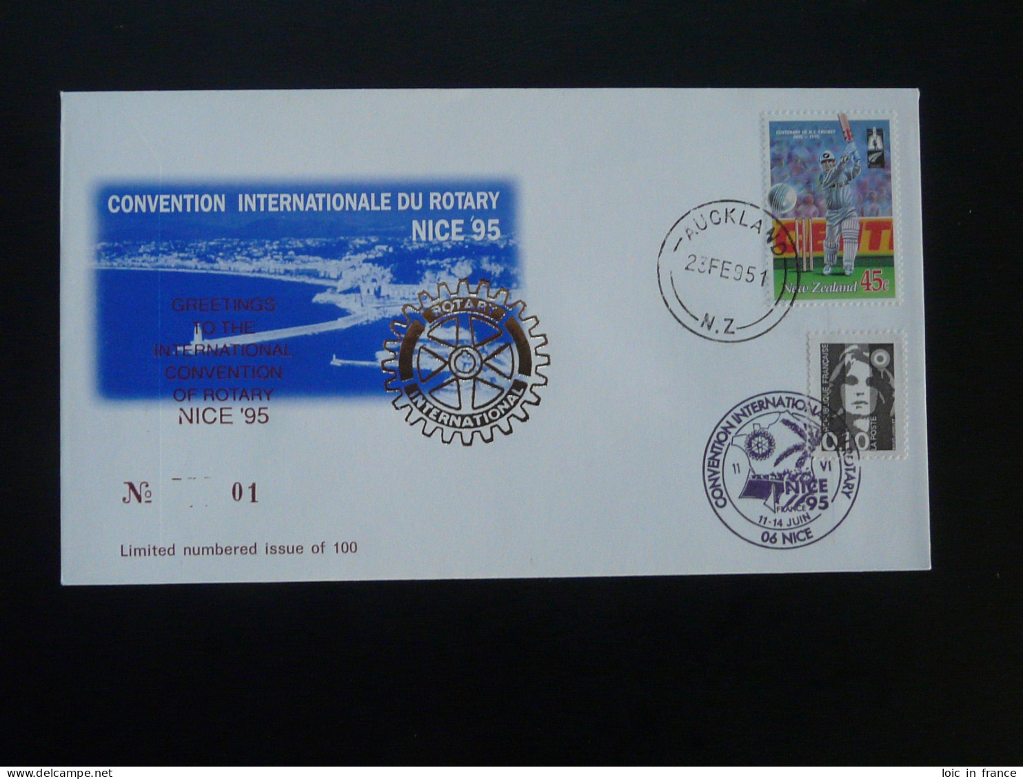 Lettre Cover Convention Rotary International Nice 1995 New Zealand - Cartas & Documentos