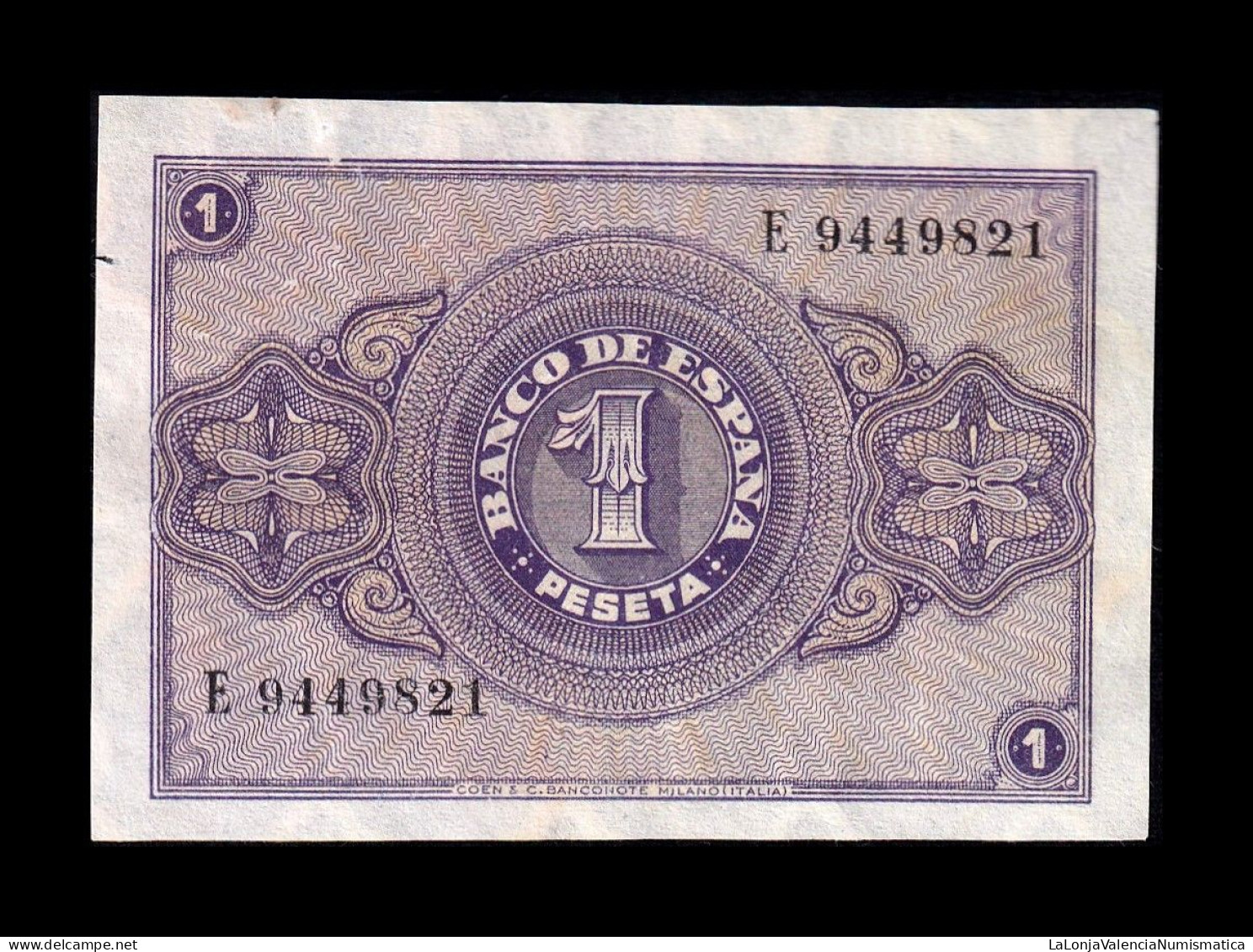 España Spain 1 Peseta Burgos 1937 Pick 104 Serie E Sc- AUnc - 1-2 Pesetas