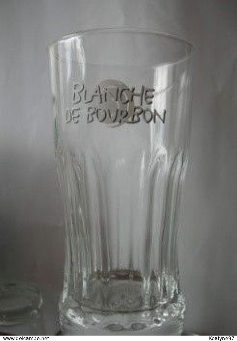 ANCIEN VERRE COLLECTOR BLANCHE De BOURBON ILE DE LA REUNION BIERE BEER BRASSERIES DE BOURBON - Verres