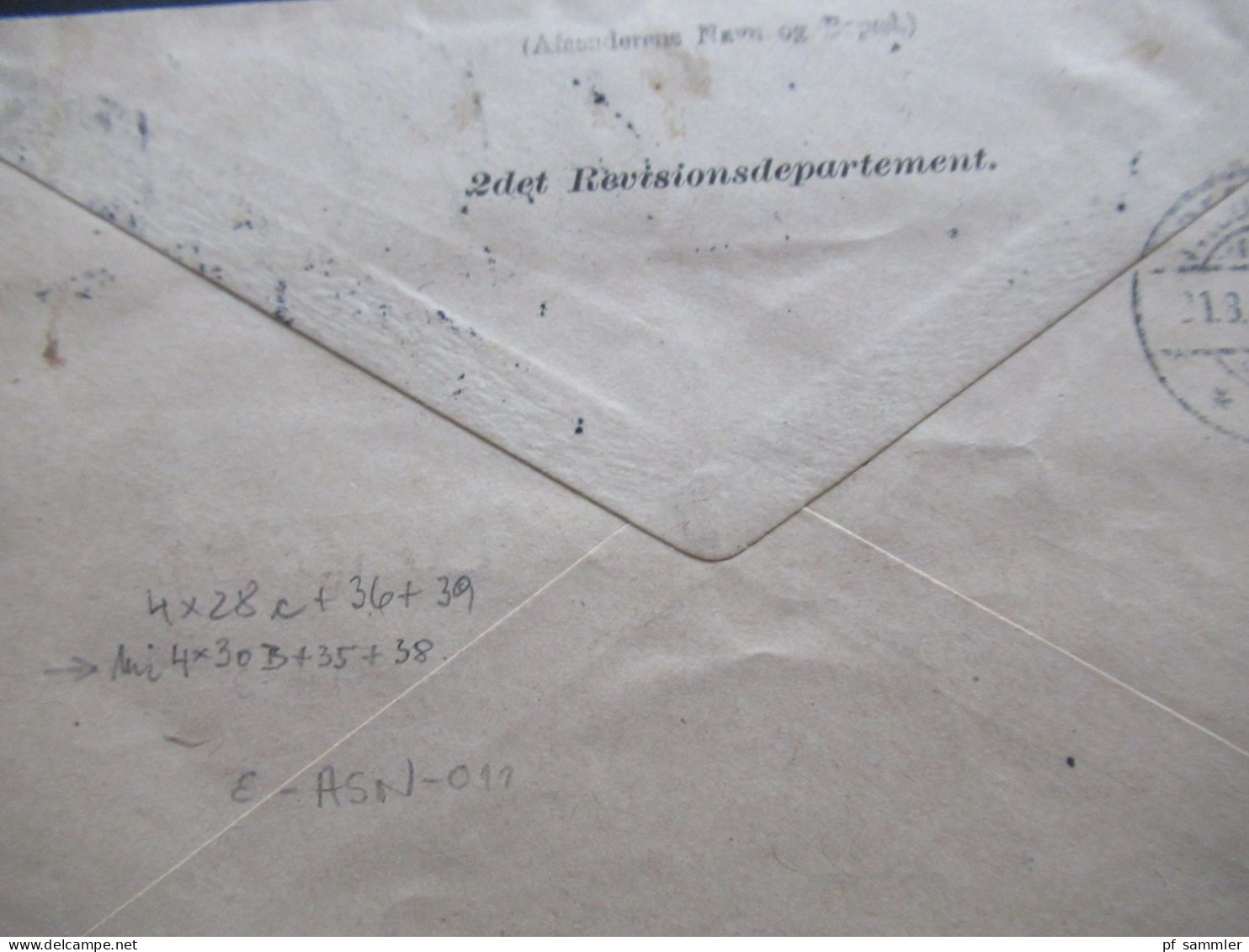 Dänemark 1903 Ziffern im Rahmen Paketkarte mit 4x 50 Öre als waagerechter 4er Streifen MiF