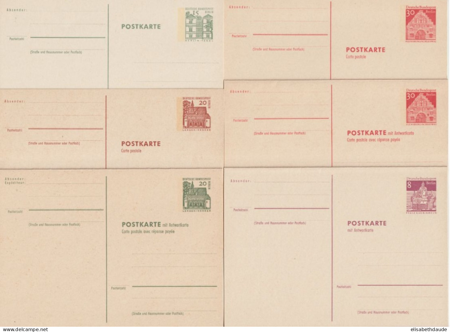 BERLIN - 1959/1966 - 13 CARTES ENTIER DIFFERENTES NEUVES - Cartes Postales - Neuves