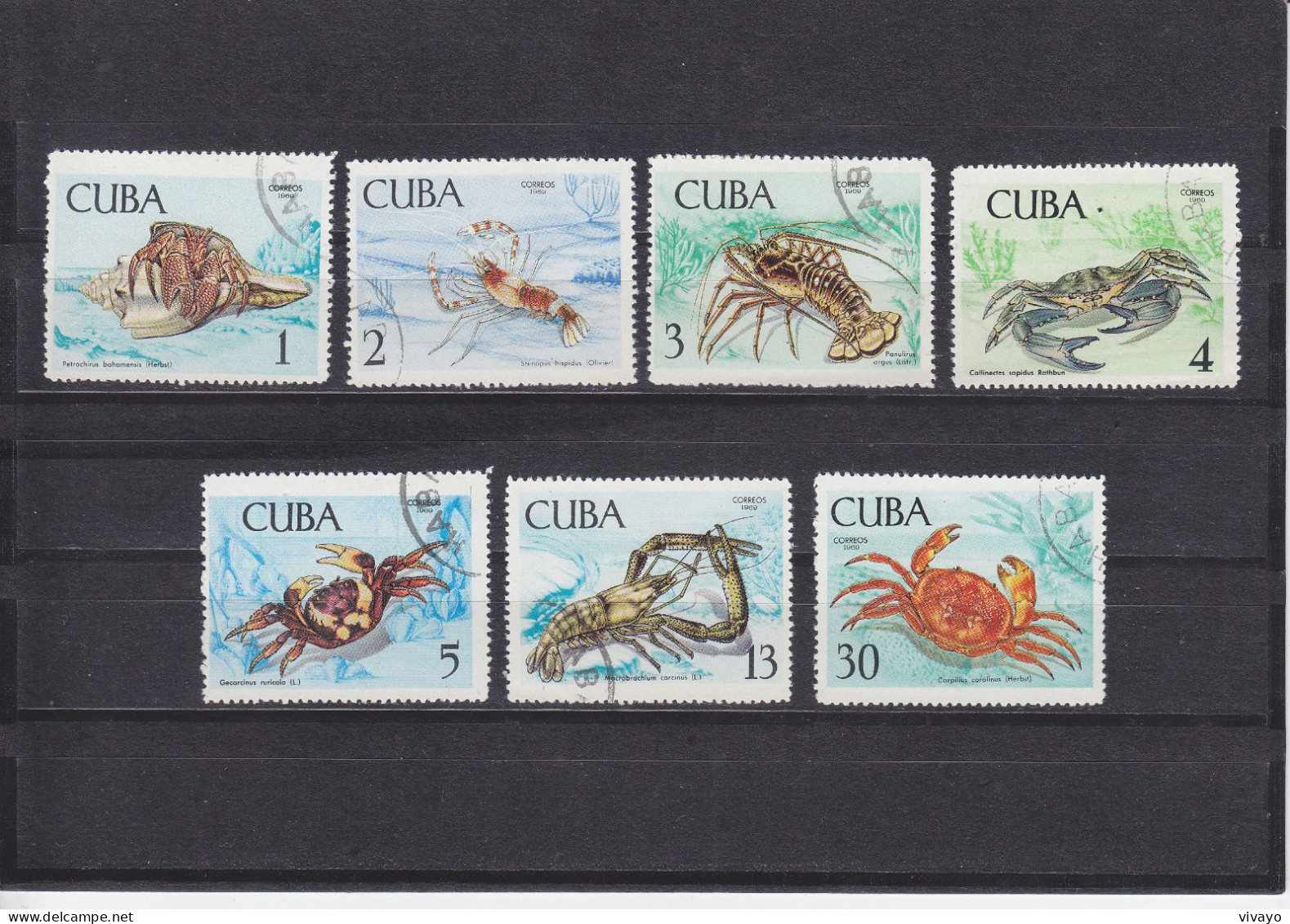 CUBA - O / FINE CANCELLED - 1969 - SEA LIFE - CRUSTACES - CRUSTACEOS -   Yv. 1275/81    Mi. 1464/70 - Gebraucht