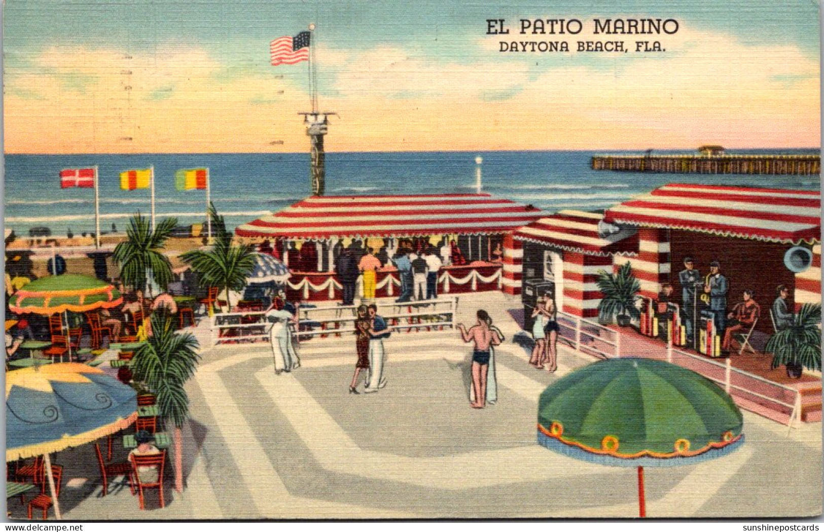 Florida Daytona Beach El Patip Marino 1940 Curteich - Daytona