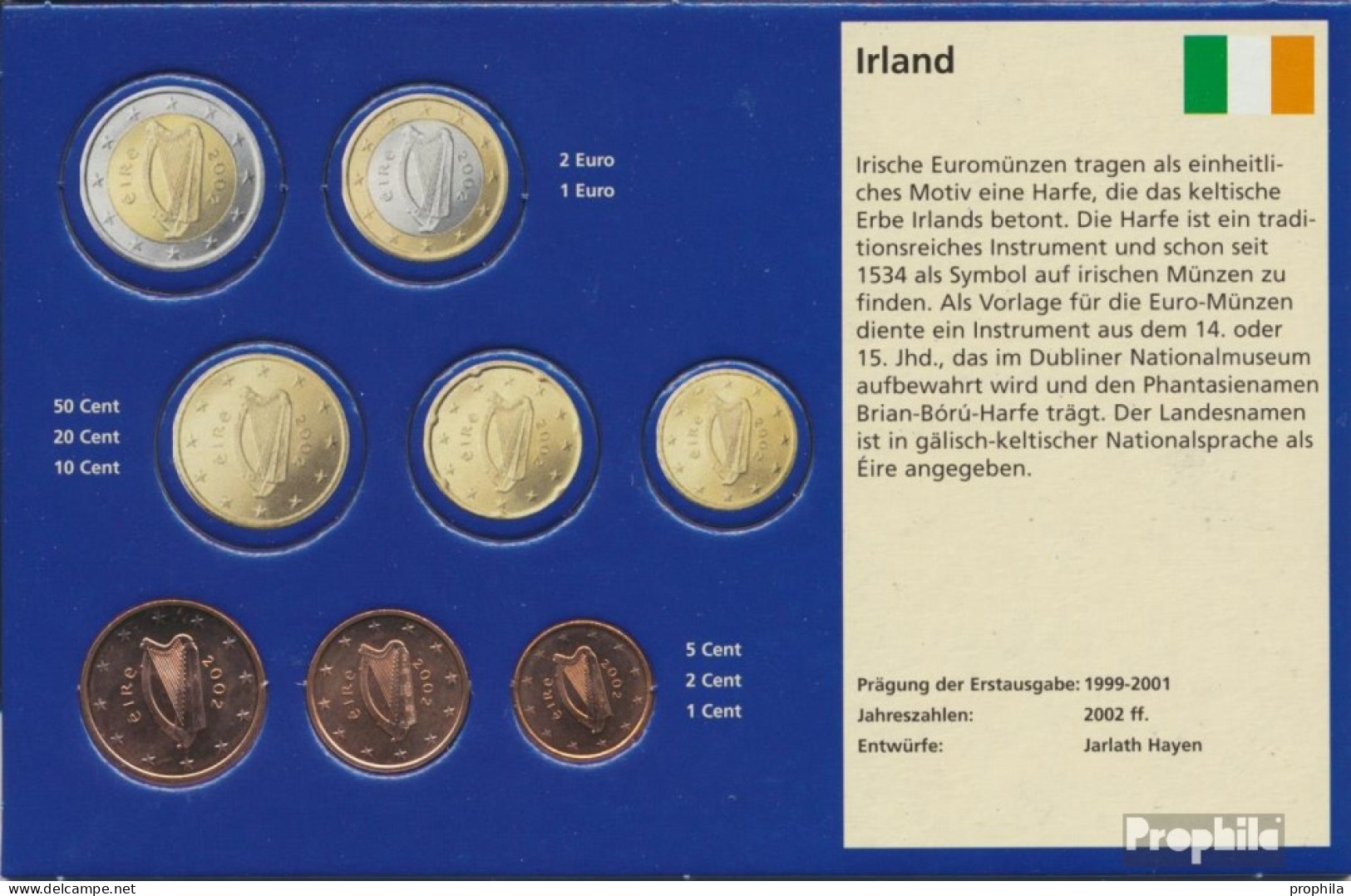 Irland IRL1 - 3 2002 Stgl./unzirkuliert Stgl./unzirkuliert 2002 Kursmünze 1,2 Und 5 Cent - Ireland
