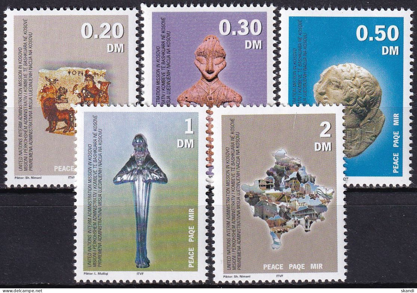 UNO KOSOVO UNMIK 2000 Mi-Nr. 1/5 ** MNH - Nuovi