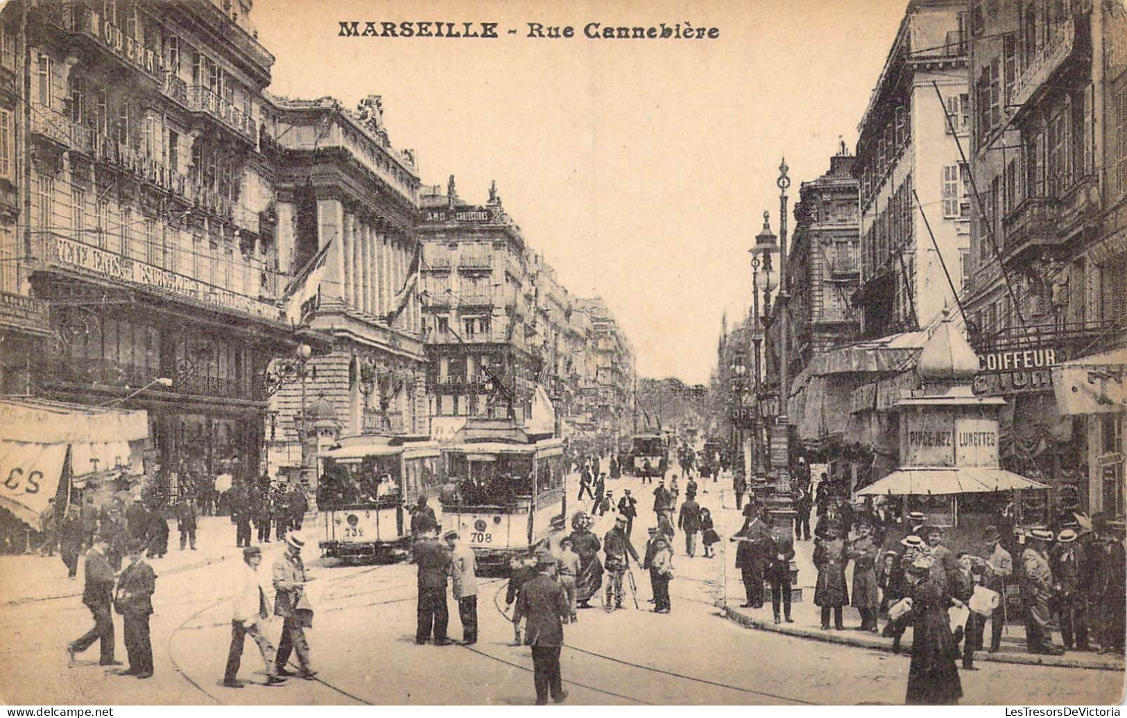 FRANCE - 13 - Marseille - Rue Cannebière - Carte Postale Ancienne - The Canebière, City Centre