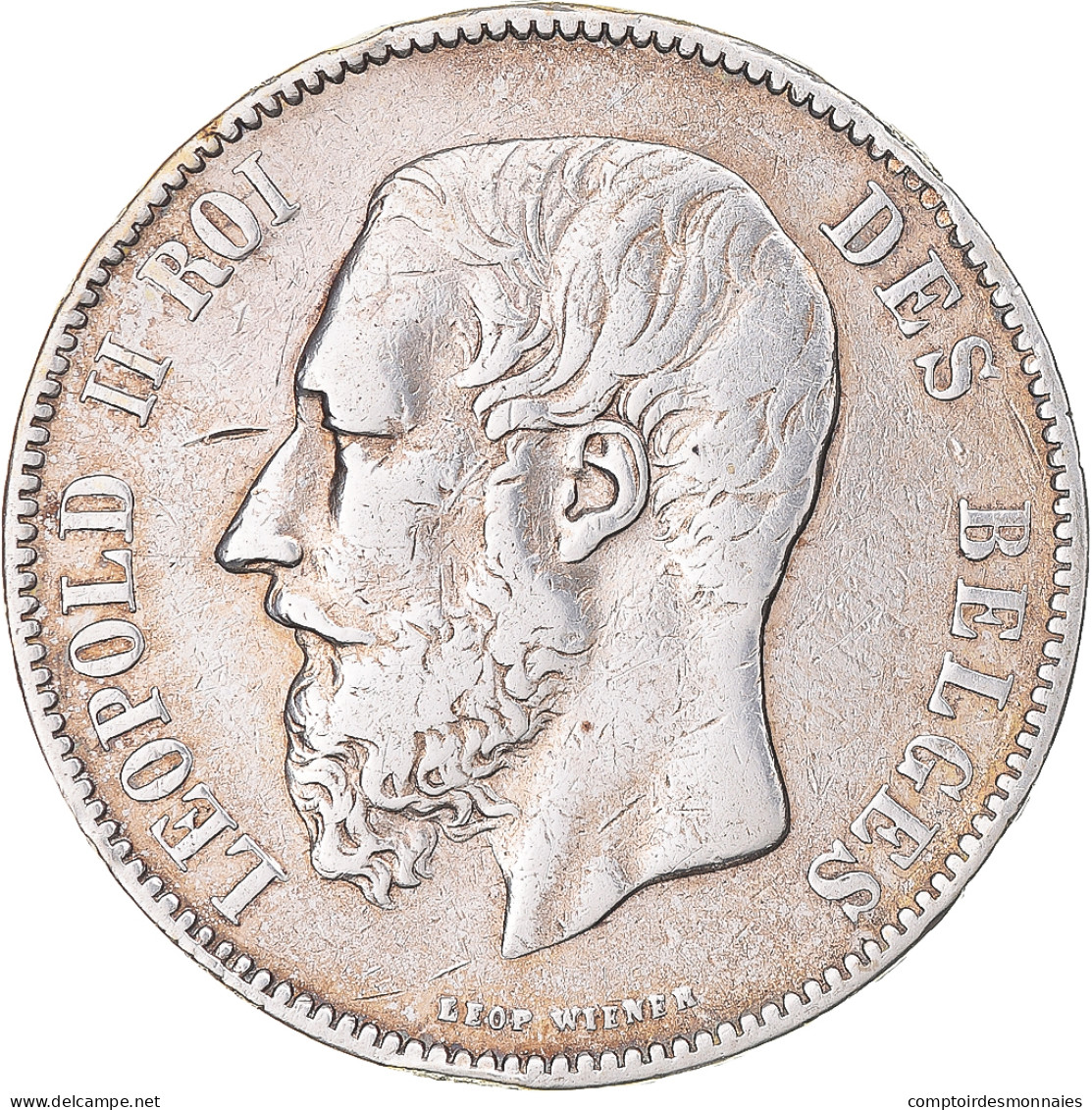 Monnaie, Belgique, Leopold II, 5 Francs, 5 Frank, 1876, TB+, Argent, KM:24 - 5 Francs