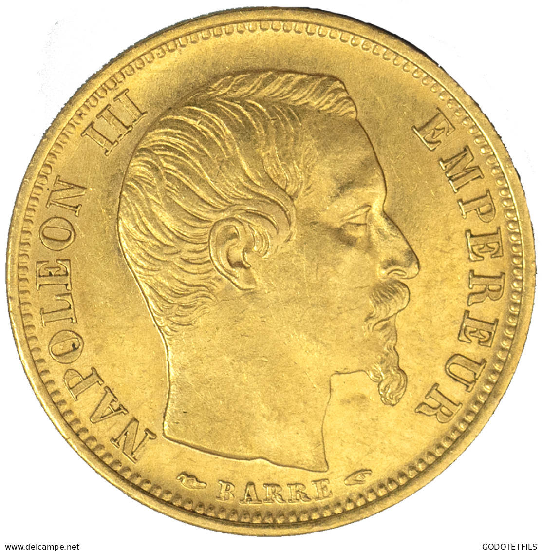 Second-Empire-10 Francs Or Napoléon III Petit Module , Tête Nue 1854 Paris Tranche Lisse - 10 Francs (gold)