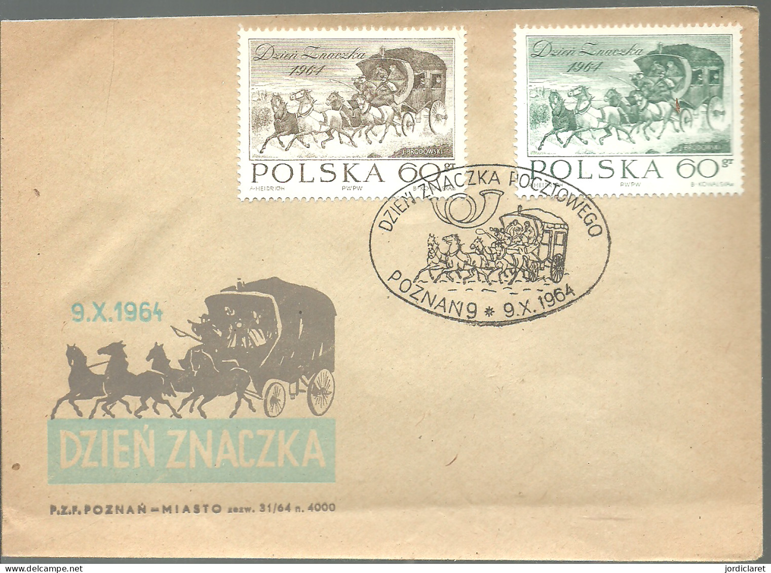 FDC  1964   POLONIA - Stage-Coaches