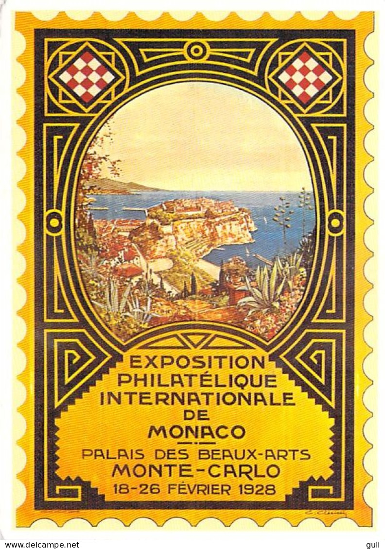 MONACO Exposition Philatélique Internationale 1928 MONTE CARLO CPM Carte Neuve REPRO Reproduction Format 15 X 10.5 Cms - - Monte-Carlo