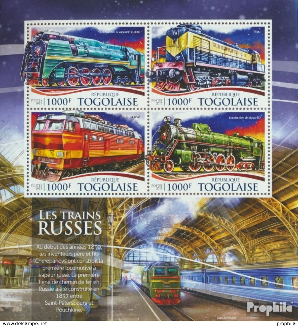 Togo 6789-6792 Kleinbogen (kompl. Ausgabe) Postfrisch 2015 Russische Züge - Togo (1960-...)