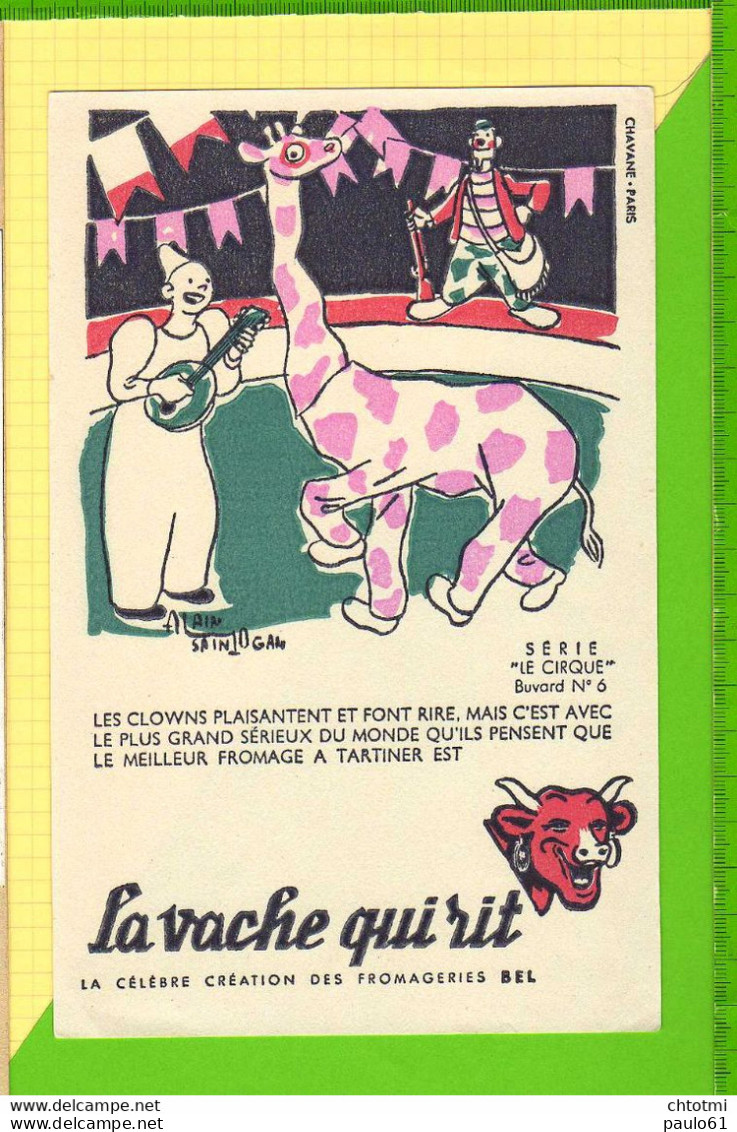 BUVARD & Blotting Paper : LA VACHE QUI RIT  Cirque Les Clowns Plaisentent   N°6 - Zuivel