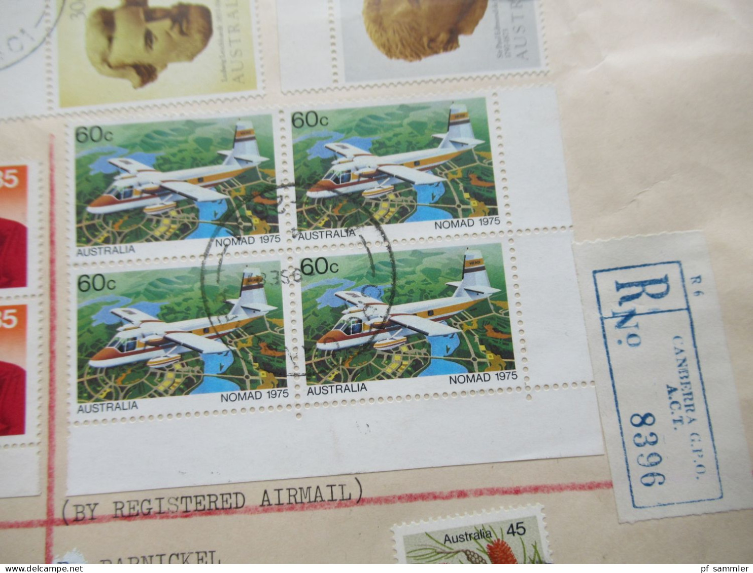 Australien 1987 Reko Registered Letter Canberra GPO Nach 8626 Michelau Oberfranken Motivmarken / Eckrand - Covers & Documents