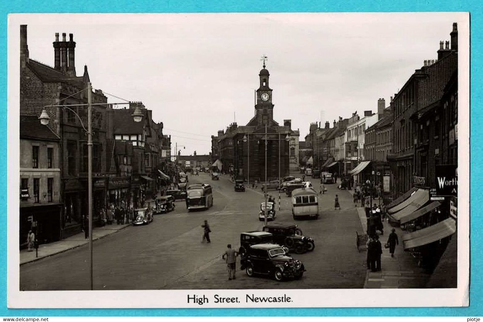* Newcastle - Northumberland (United Kingdom - England) * (Real Photograph) High Street, Oldtimer Bus, Animée, Old - Newcastle-upon-Tyne