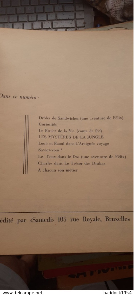 Les Mystères De La Jungle Samedi Jeunesse 39 MAURICE TILLIEUX Samedi Jeunesse 1961 - Samedi Jeunesse