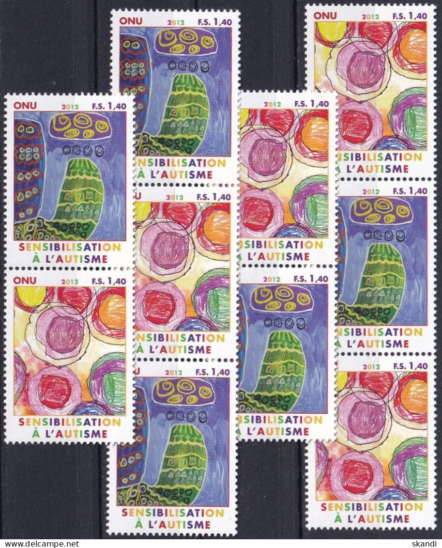 UNO GENF 2012 Mi-Nr. 788/89 - 4 Verschiedene Senkrechte Zusammendruck ** MNH - Neufs