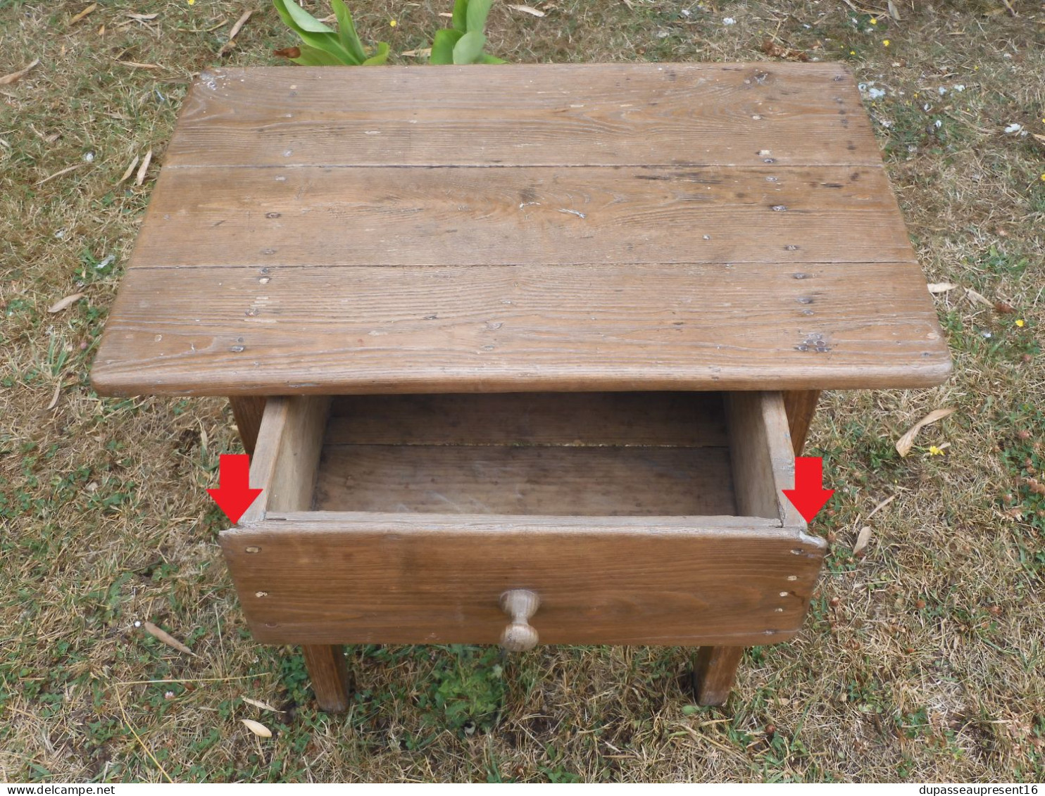 -ANCENNE TABLE de CHANGEUR EN BOIS PIN? TABLE DE BANQUIER jus de GRENIER   E