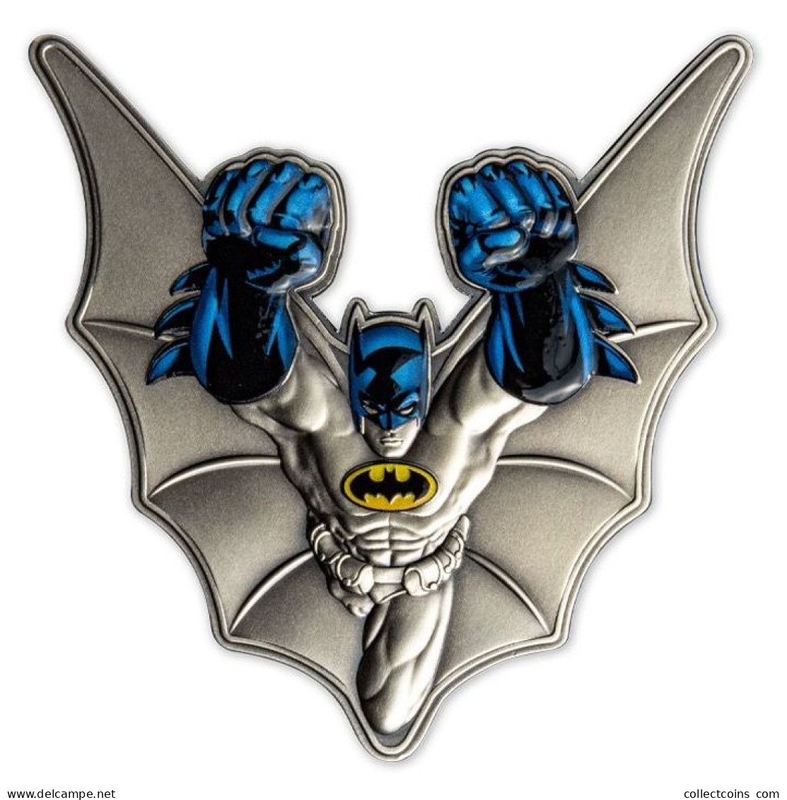 Barbados 5 Dollars 2022 DC Comics BATMAN 3D Shaped 5 Oz Zilveren Munt Silver Coin - Andere - Amerika