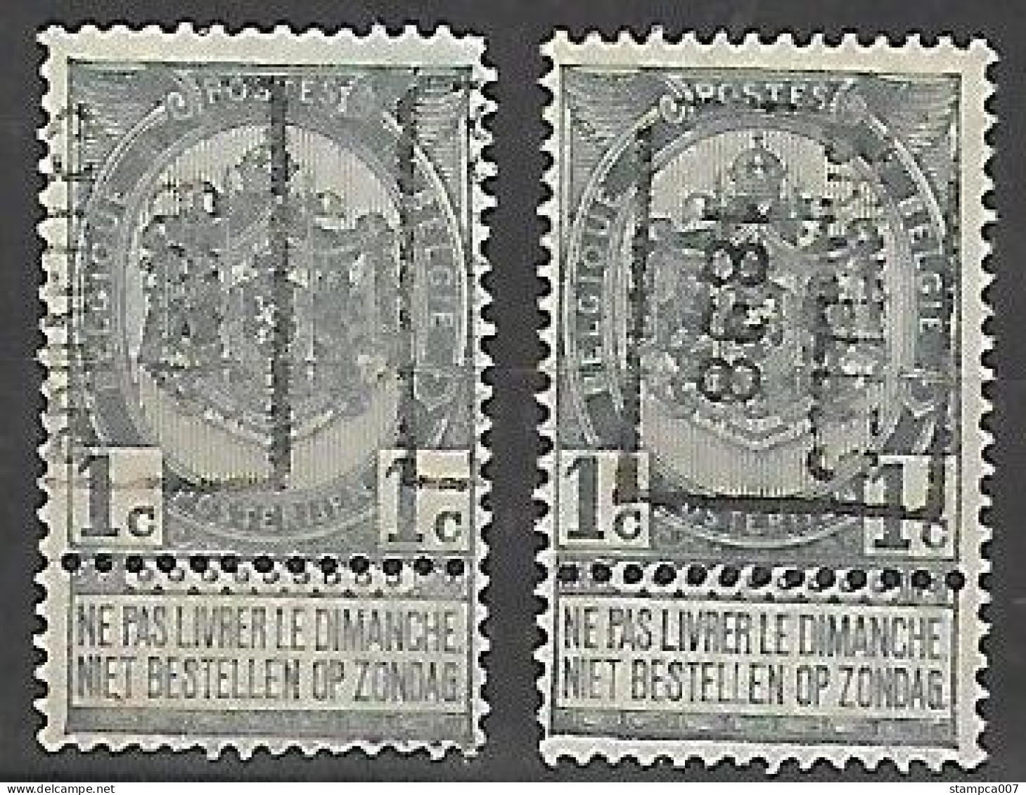 Preo Bruxelles 1898 Position A + B => Centrale Stempel - Rollenmarken 1894-99