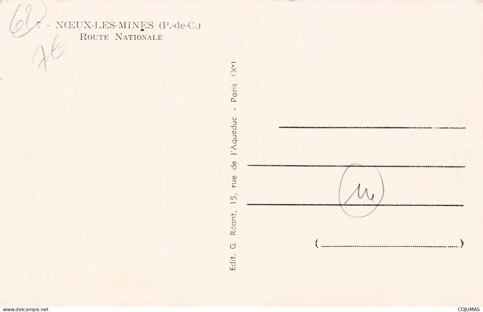 62 - NOEUX LES MINES - S20164 - La Route Nationale - Noeux Les Mines