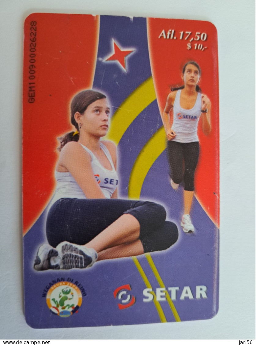 ARUBA CHIP  CARD   SETAR  SPORTS  KINGDOM GAMES   AFL 17,50    Fine Used Card  **14443** - Aruba