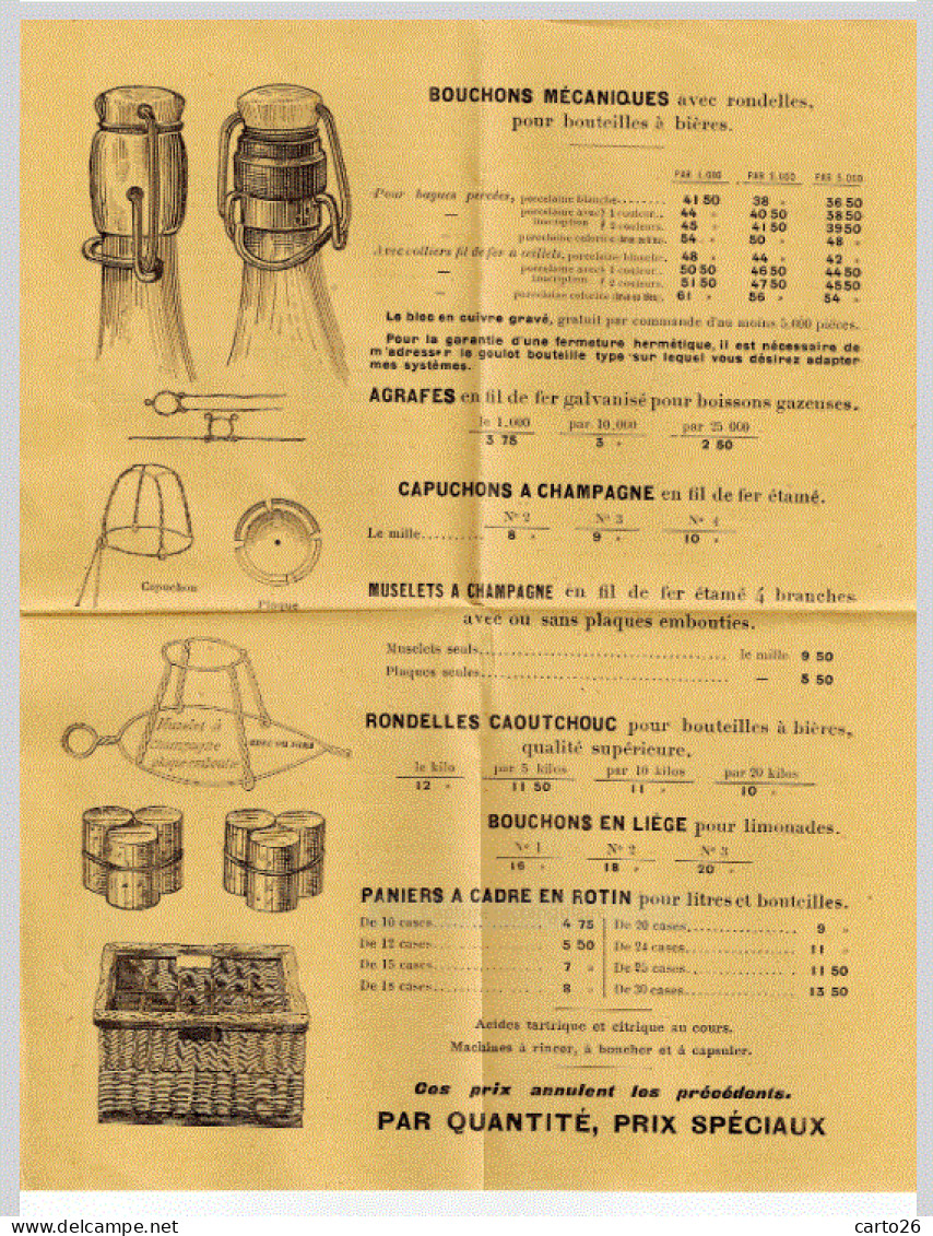 71-Saône Et Loire *  MACON - Document Publicitaire P.LAMBERT De 1909 + Bande D'affranchissement - Trés Propre -* - Alcohols