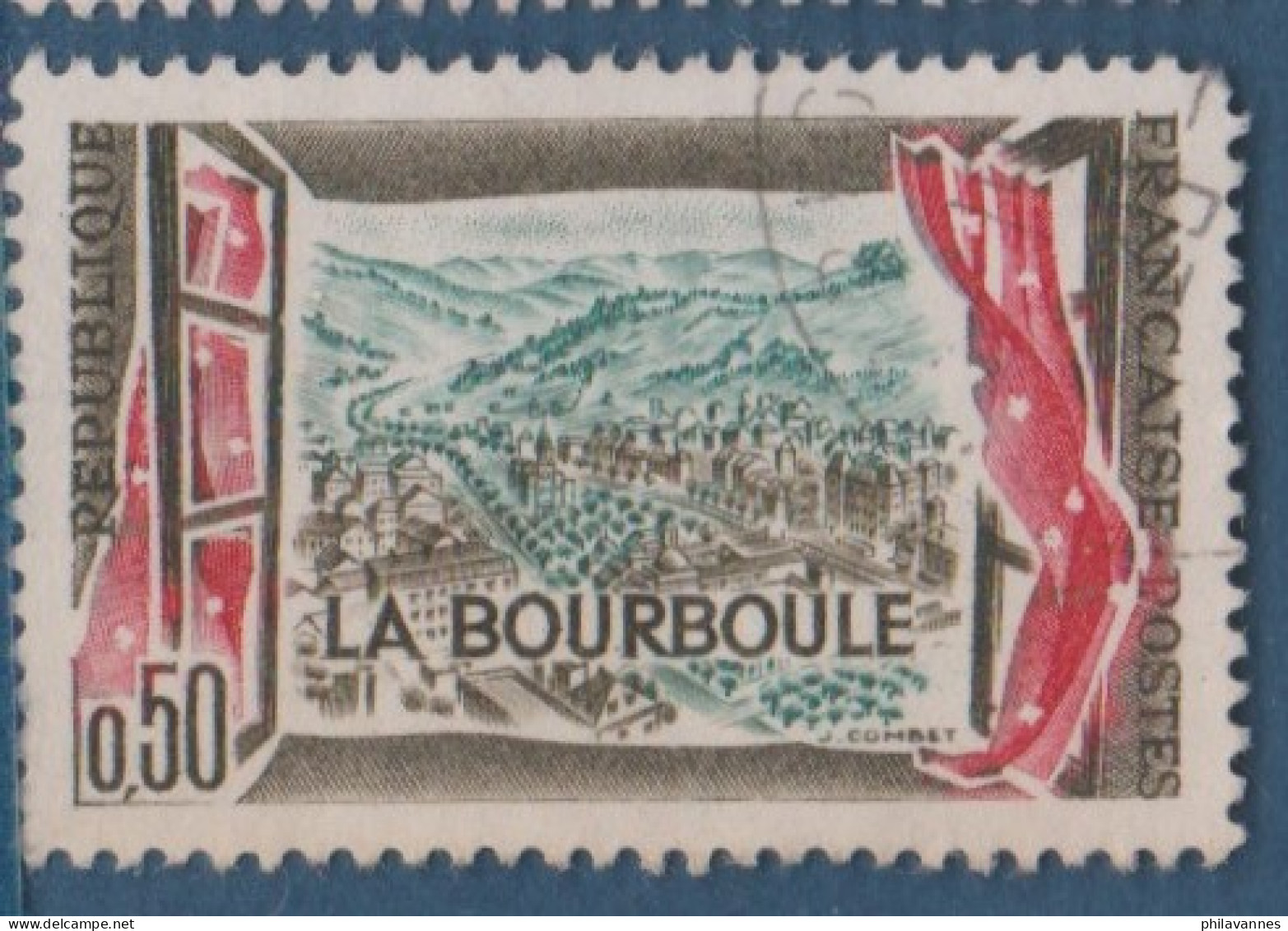 La Bourboule, N° 1256 , Petite Variété, Rouge Décalé ( V2307B/10.10) - Gebruikt