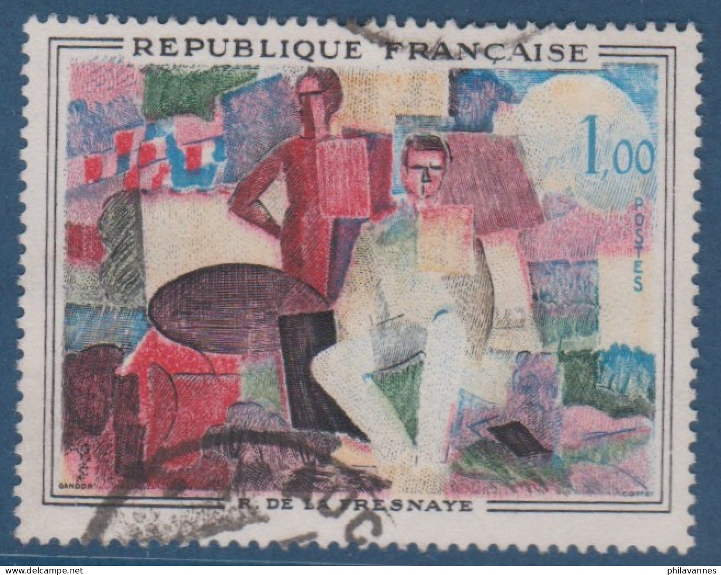 De La Fresnaye, N° 1322 , Petite Variété, Rouge Décalé ( V2307B/11.1) - Used Stamps