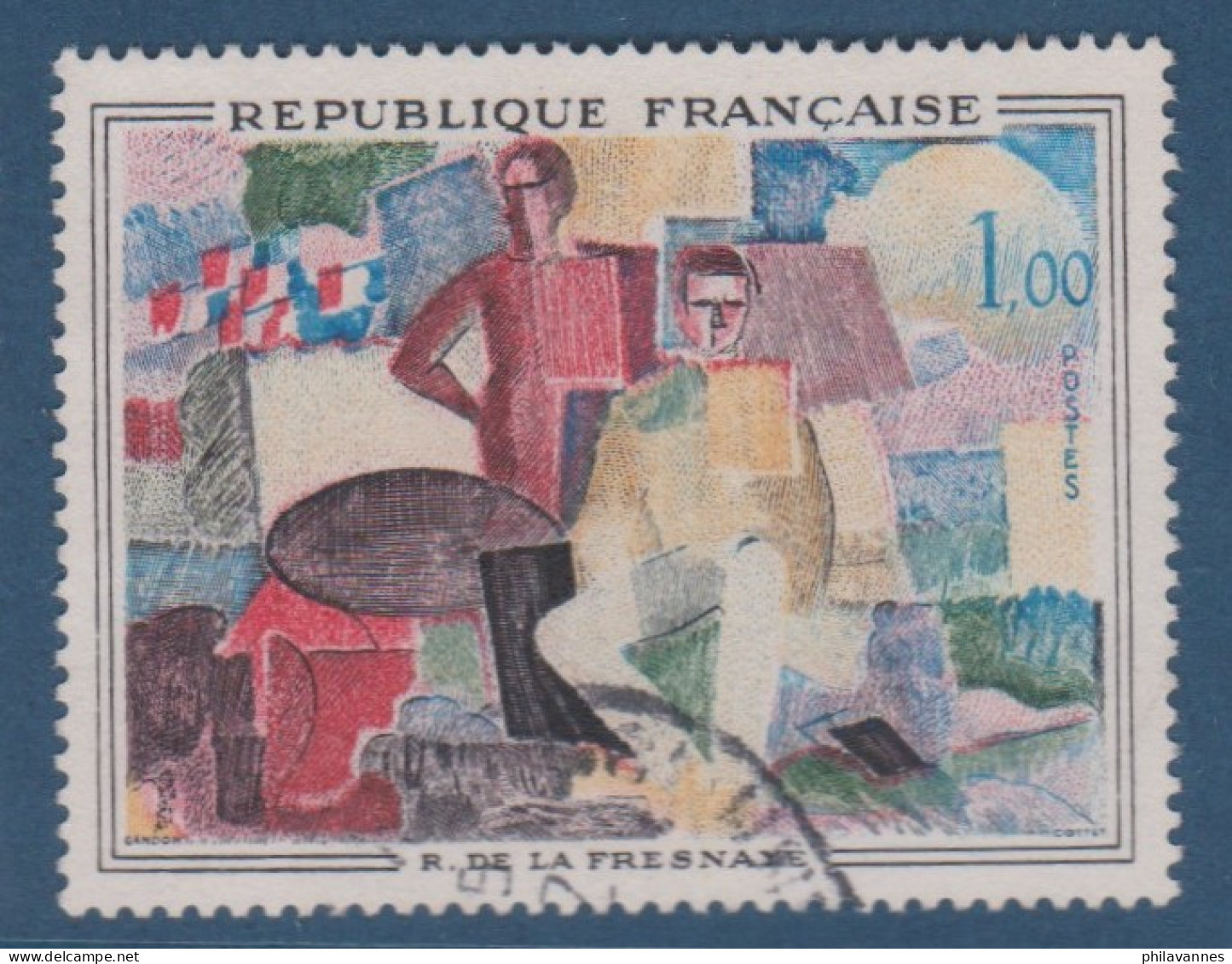 De La Fresnaye, N° 1322 , Petite Variété, Rouge Décalé ( V2307B/11.2) - Used Stamps