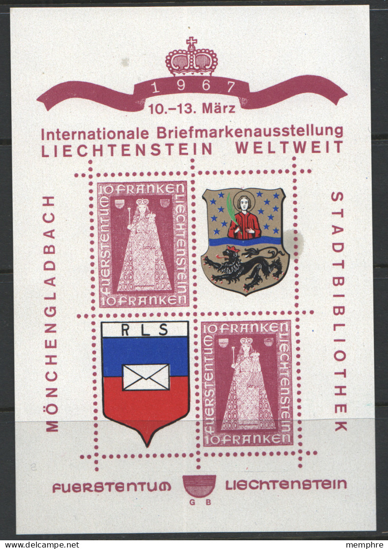 1967  Expo Mönchengladbach 1967: Liechtenstein-Vignette Mit "Madonna Von Dux" Von 1941  - Proofs & Reprints