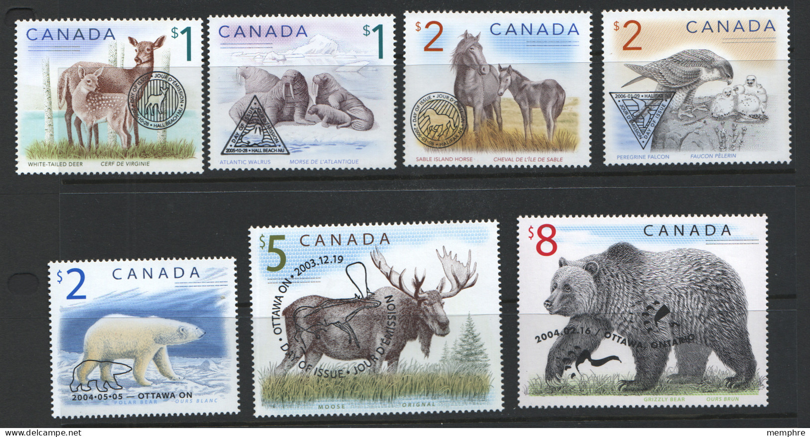 2003-6   Hautes Valeurs Animaux  Rares Oblitérations Premier Jour Imprimées Sc 1688-9, 1691-4 - Used Stamps