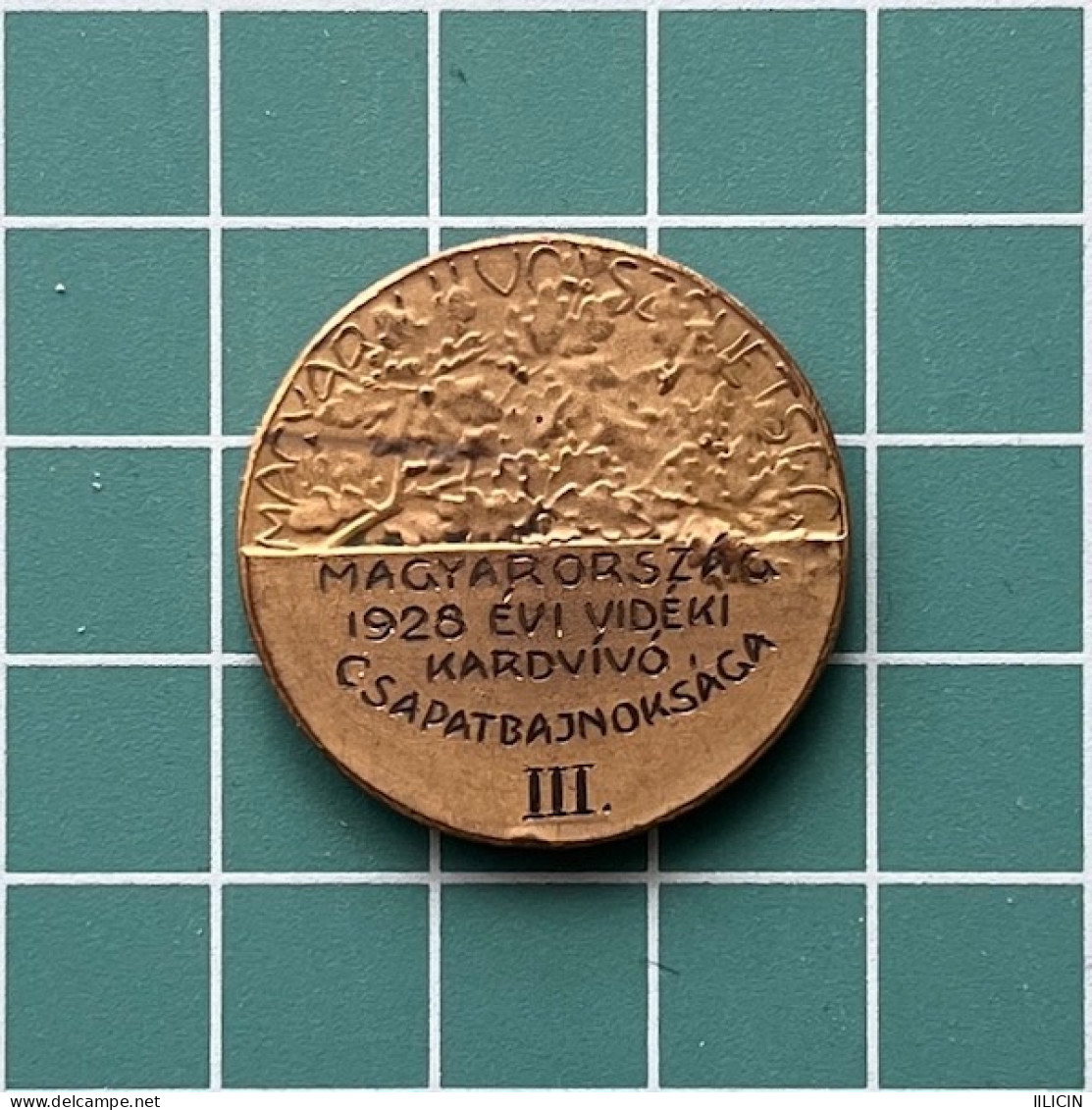 Medal Plaque Plakette PL000332 - Fencing  Hungary National Team Championship 1928 10g - Schermen