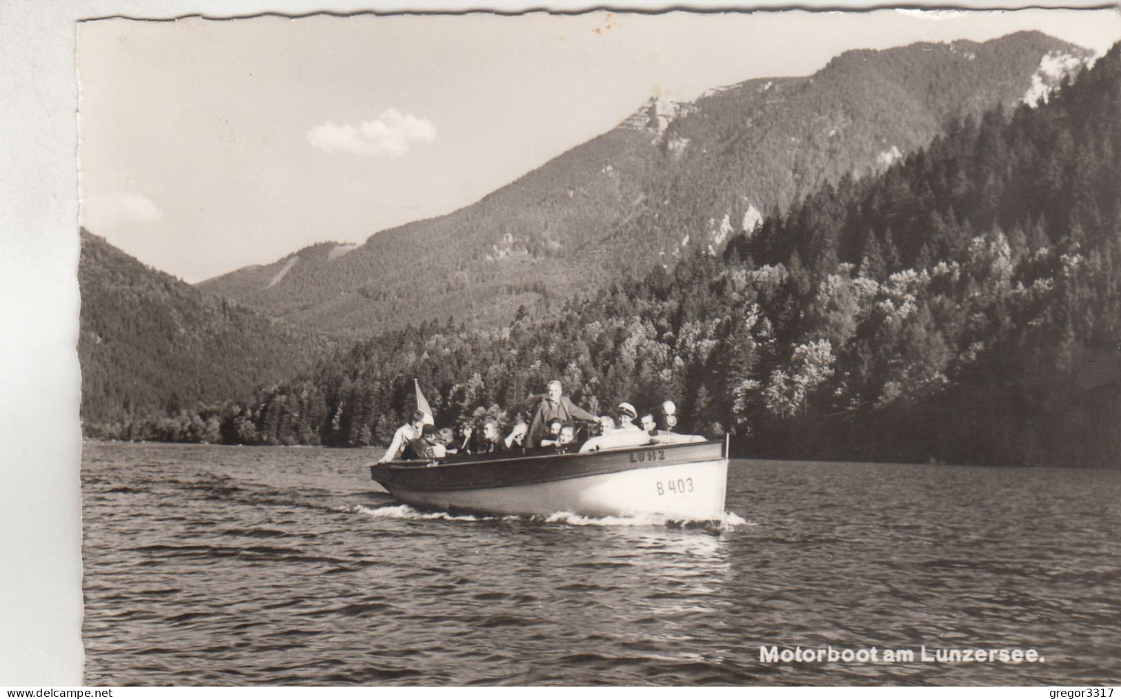 D2283) MOTORBOOT M LUNZERSEE - NÖ - Alte S/W AK - Lunz Am See