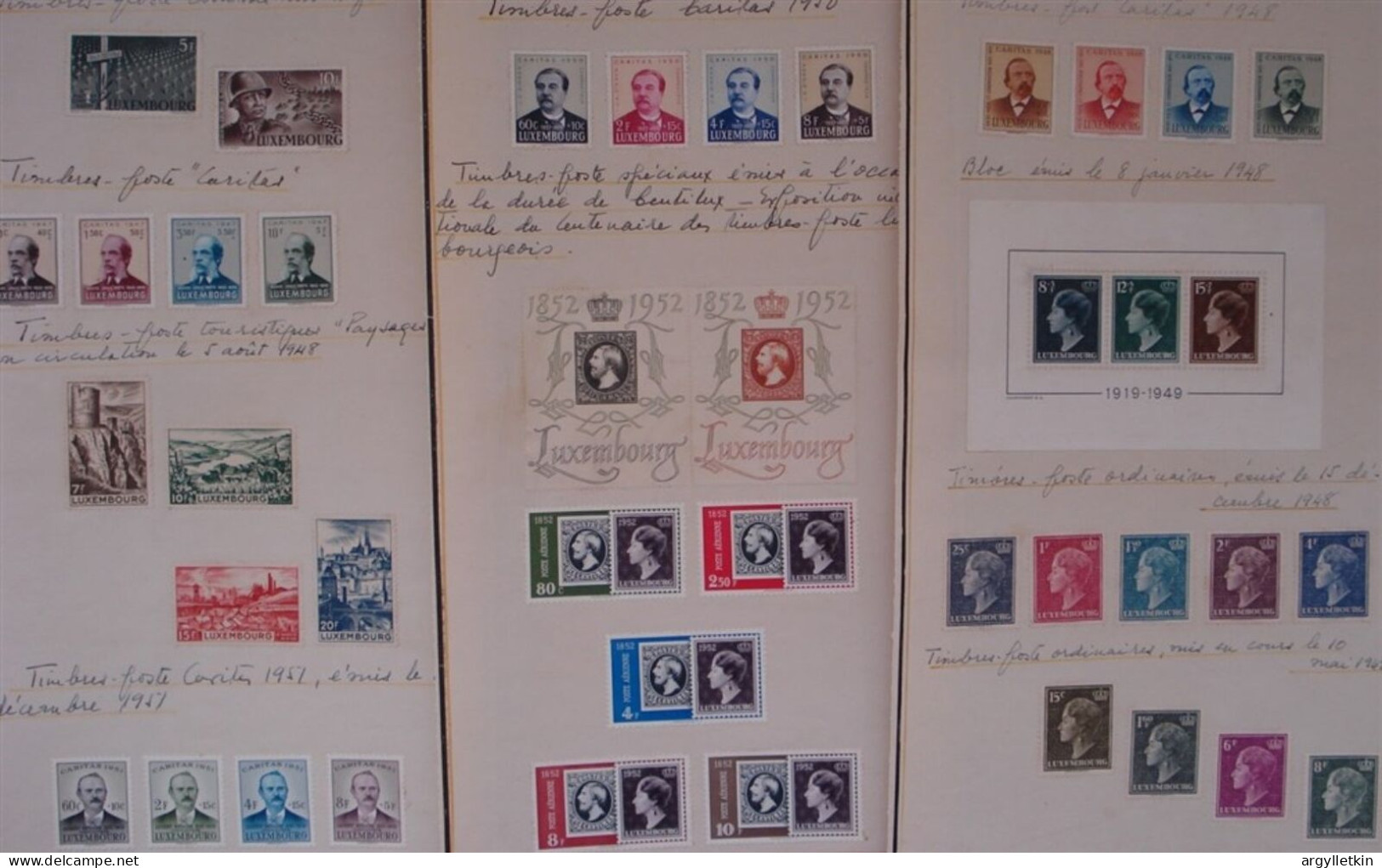 COLLECTION OF LUXEMBOURG STAMPS 1946-1958 WAR ORPHANS EUROPA - Sammlungen