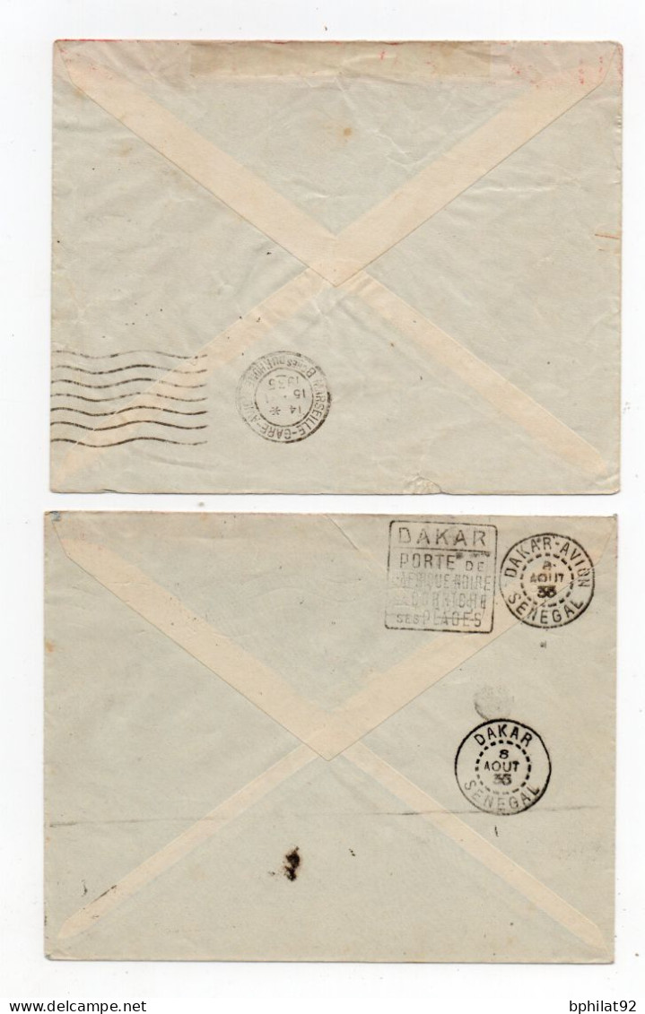 !!! LOT DE 2 LETTRES DE GAO, SOUDAN FRANÇAIS, POUR CHOISY LE ROI, 1935, PAR AVION, VIA DAKAR - Covers & Documents