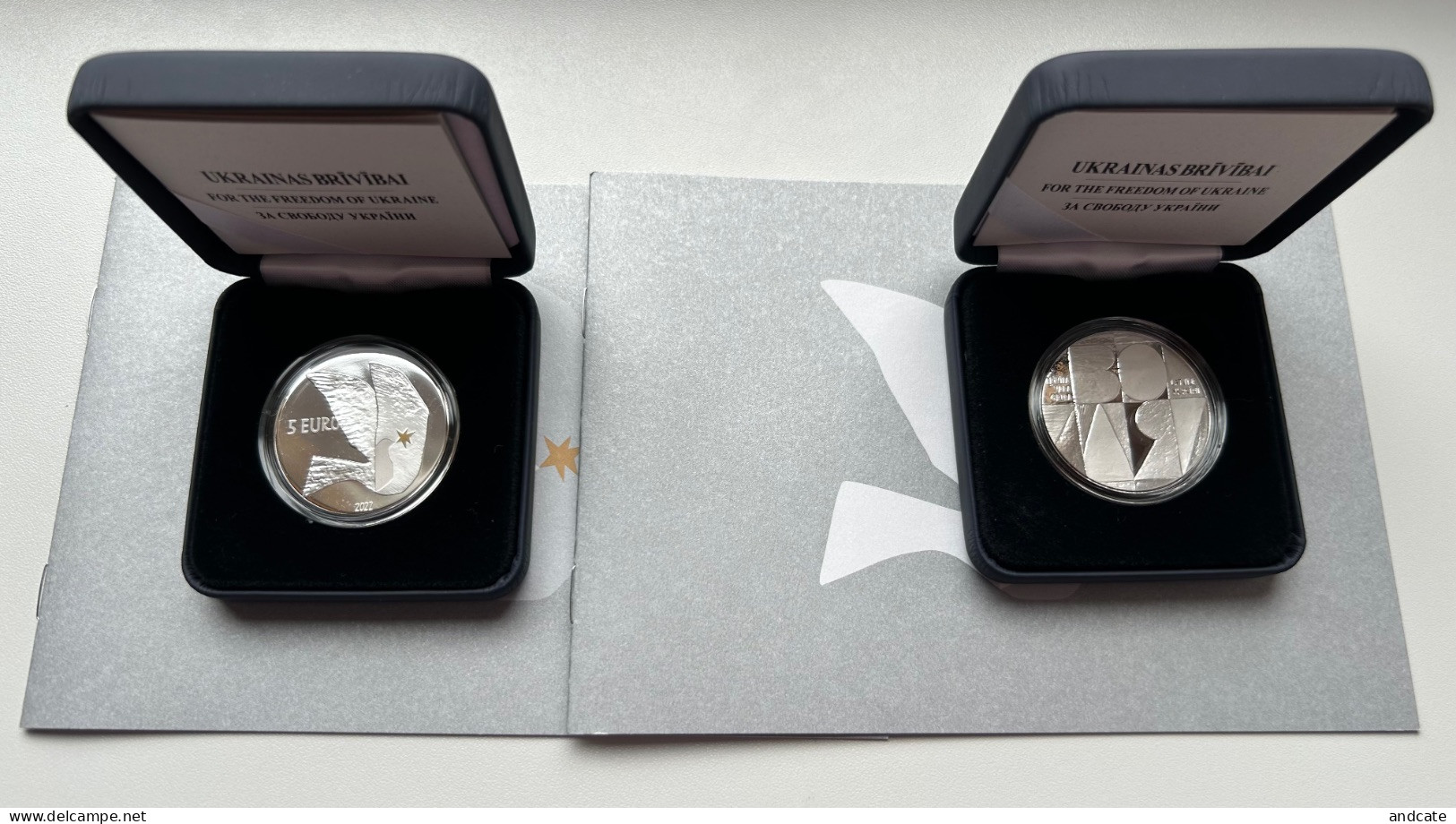 Latvia 2022 , 5 Euro , Silver Proof - For The Freedom Of Ukraine - Lettland